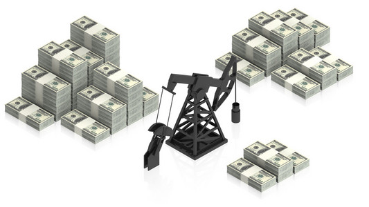 美元与石油井架图片