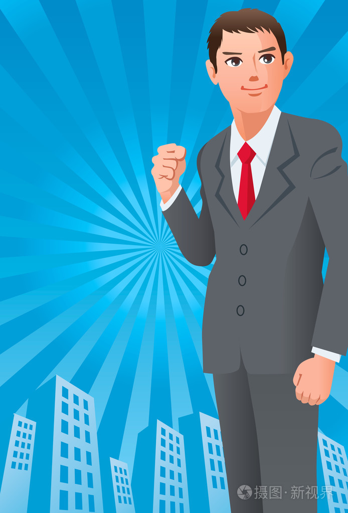 同在阳光下上拳揍的商人