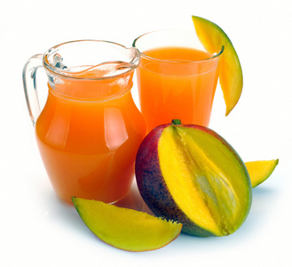 芒果汁和水果图片
