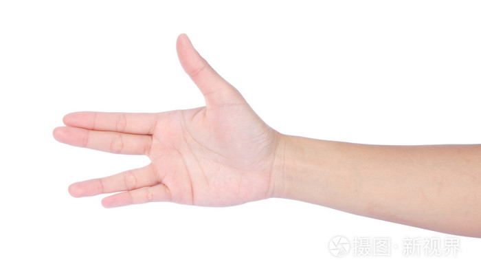 女手显示四个手指