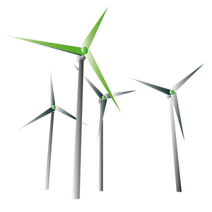 孤立绿色风电电力能源剪影