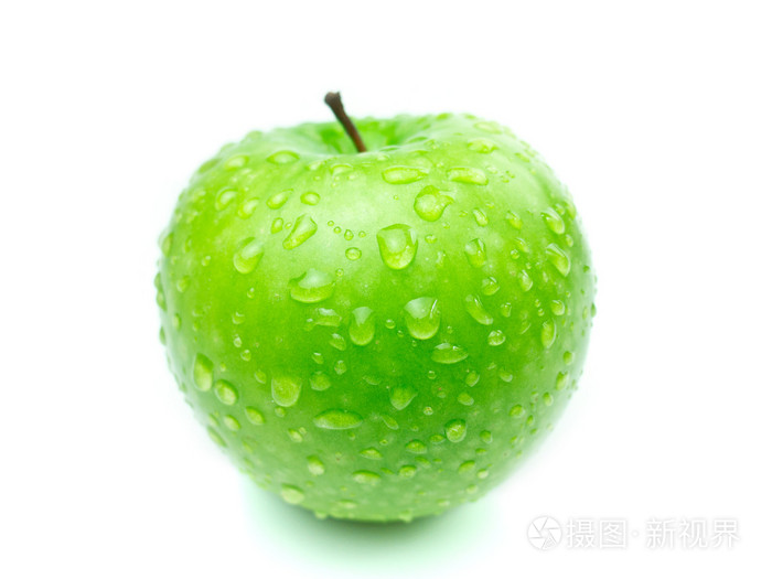 在白色的背景被隔绝的青苹果