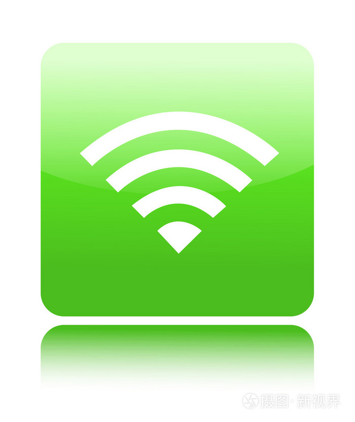 wifi 按钮标志的绿色光泽无线