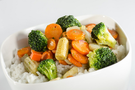 Rice and sauted vegetables