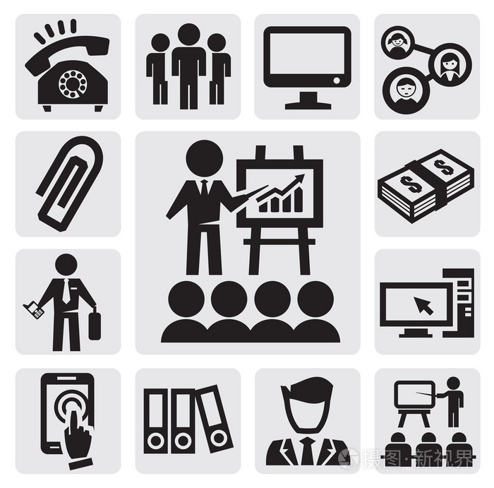 办公室和商业图标