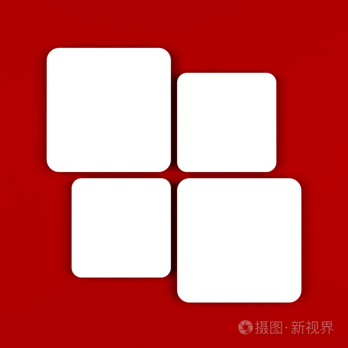 在红色背景的空白矩形