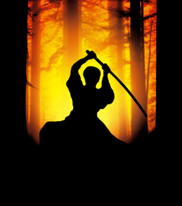 攻击框忍者武士刀攻击照片