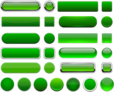绿色高详细的现代 web 按钮