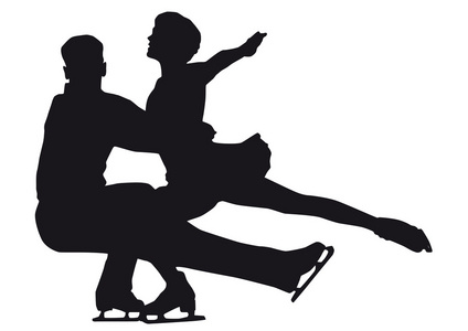 花样滑冰剪影图片