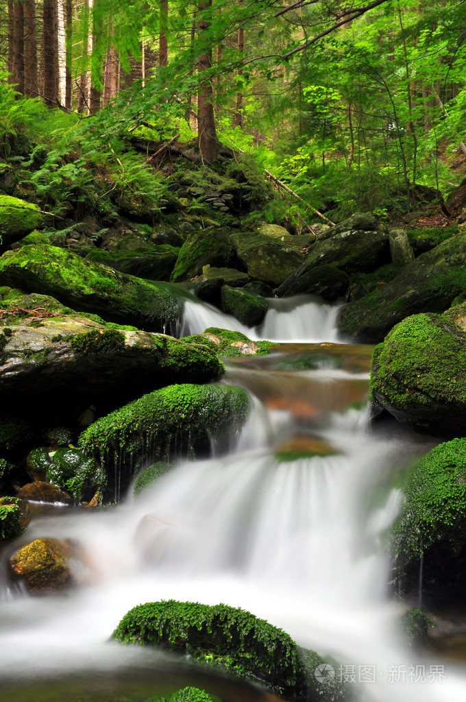 流水瀑布照片-正版商用图片1a37c7-摄图新视界