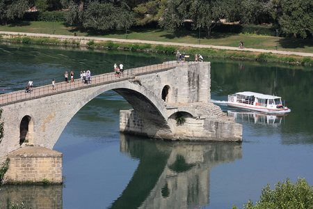 View over the Rhne River with the Pont SaintBnezet or Pont d