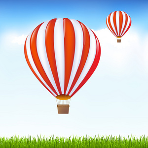 热气球漂浮在空中
