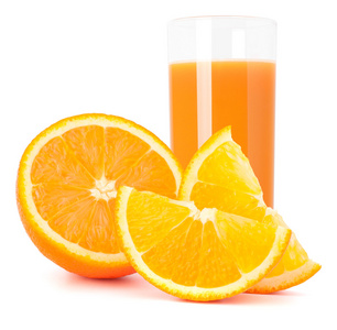 桔子汁玻璃和橙果