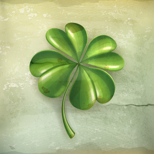 幸运的三叶草,旧样式矢量三叶草贴纸四叶三叶草叶三叶草象征好运st