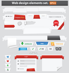 纸的 web 设计元素集