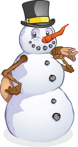 雪人圣诞老人的麻袋卡通人物图片