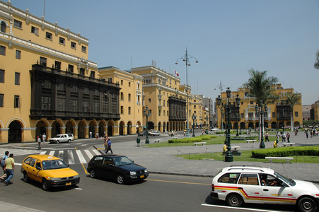 市中心的视图秘鲁利马