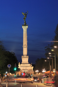 colonnes des girondins，波尔多，法国的夜景