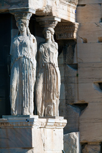 caryatids 在 erechteion，雅典卫城 雅典，希腊