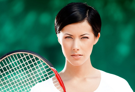 成功女网球运动员的肖像