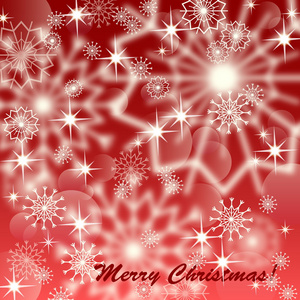 红色圣诞背景与白色的雪花和烟花爆竹 eps10