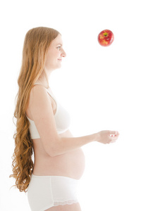 红苹果的孕妇