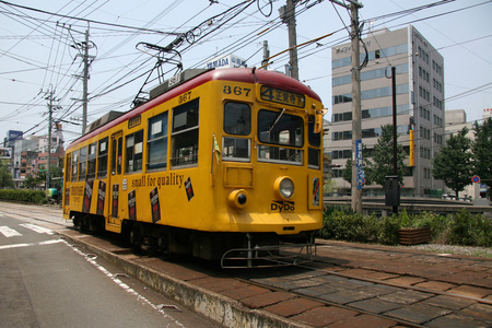 在长崎市电车 日本