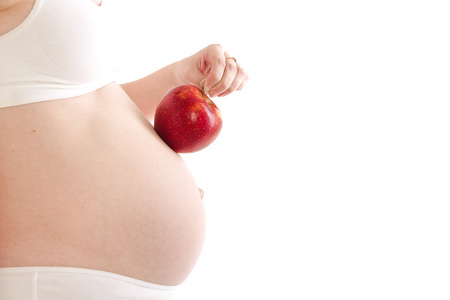 红苹果的孕妇
