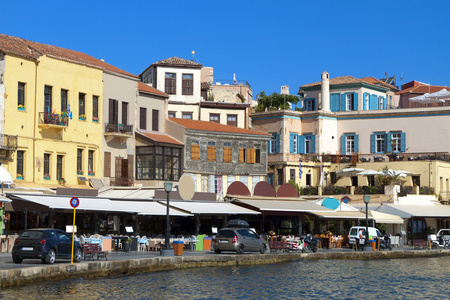 阿尼亚城市在克里特岛的希腊小岛