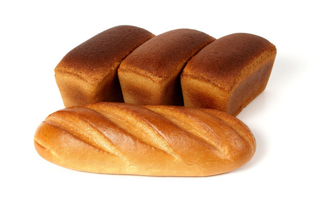 一条白面包和三条黑麦面包的面包