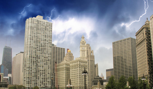芝加哥天际线与摩天大楼