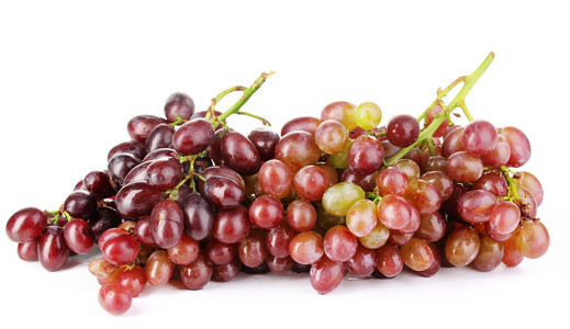 美味的成熟葡萄上白色隔离