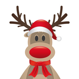 驯鹿红鼻子圣诞老人帽子围巾