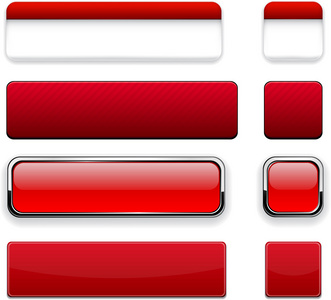 红色高详细的现代 web 按钮