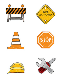 工程建设涂鸦标志