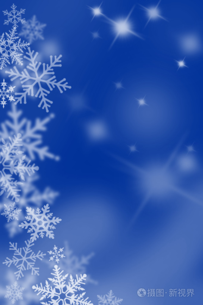 蓝色背景与雪花