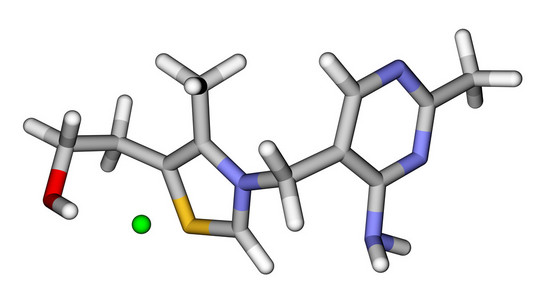 硫胺素 维生素 B1 三维分子模型