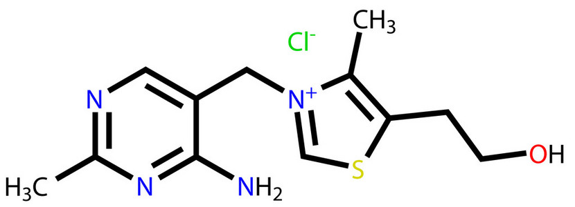 硫胺素 维生素 B1 结构式