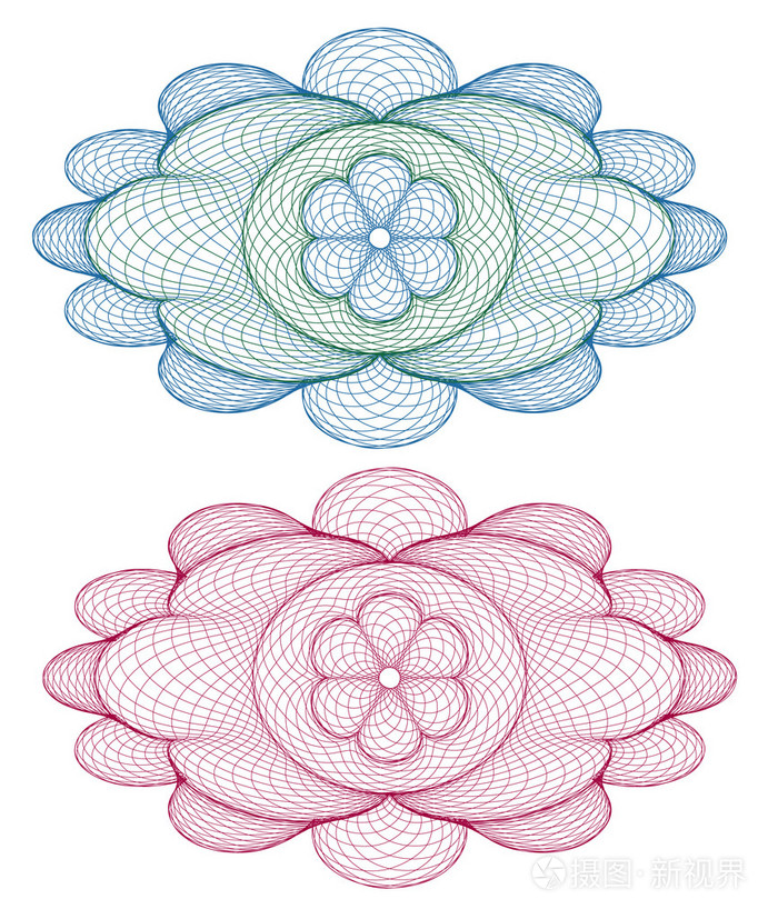 矢量花纹的货币证书或文凭
