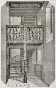 木楼梯 cluny 博物馆的旧插图