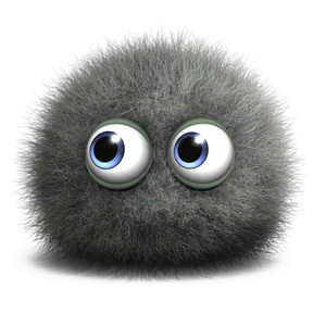 粉红色尘土毛茸茸的怪物怪物细菌灰尘绿色灰尘3d 卡通怪物卑鄙的男人.