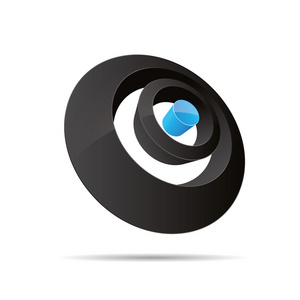 3d 抽象圆形圆环点针符号公司设计图标 logo 商标