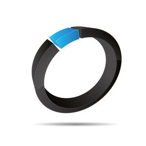 3d 抽象公司蓝色水海天空戒指环首饰珍珠设计图标 logo 商标