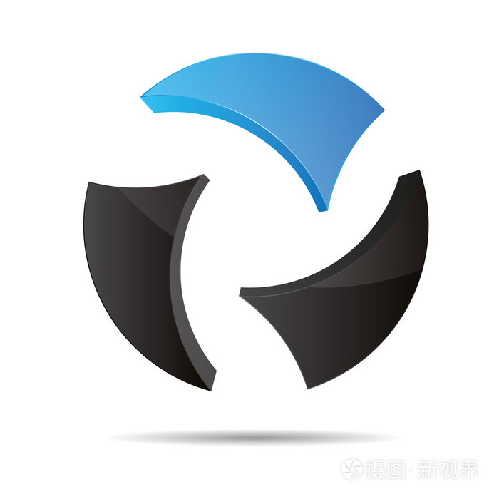 3d 抽象球圆世界地球蓝色水天空象征公司设计图标 logo 商标