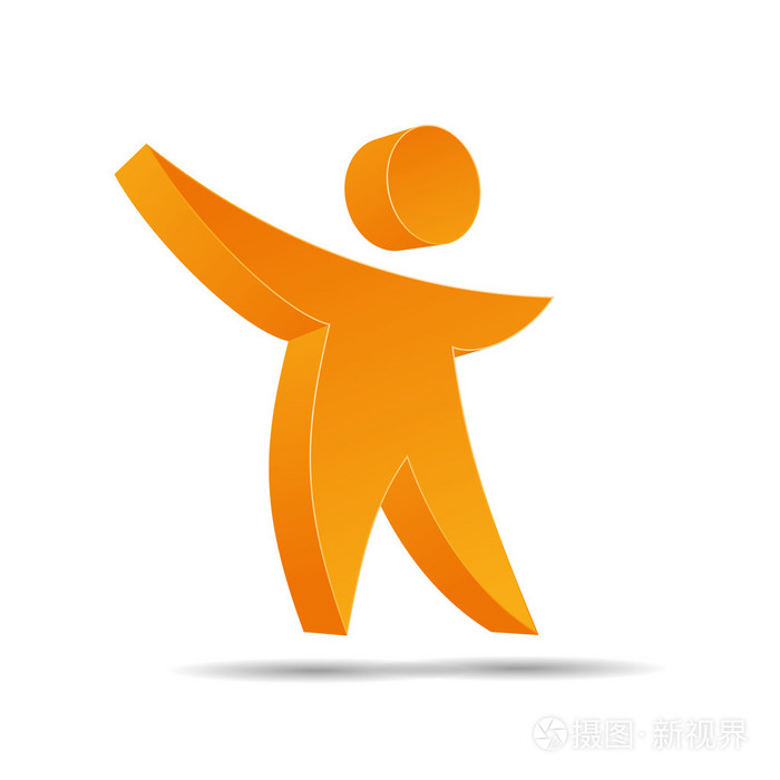 3d 抽象图橙色的孩子太阳夏天公司设计图标 logo 商标
