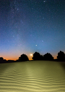 在星空下的夜沙漠图片