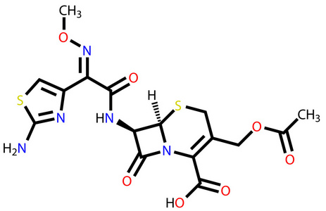 葡萄膜炎头孢噻肟, 头孢菌素抗生素.结构式照片