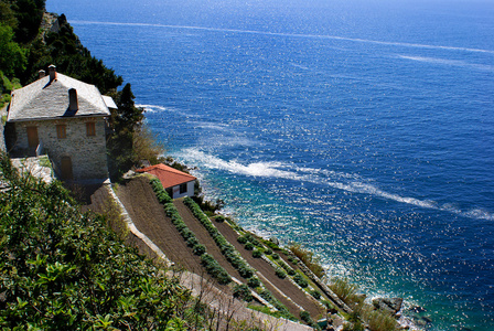 在希腊阿索斯山 dionisiou monastery