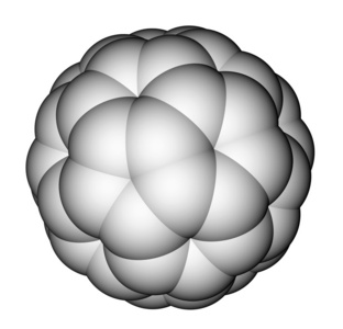 富勒烯 c60 空间填充分子模型照片