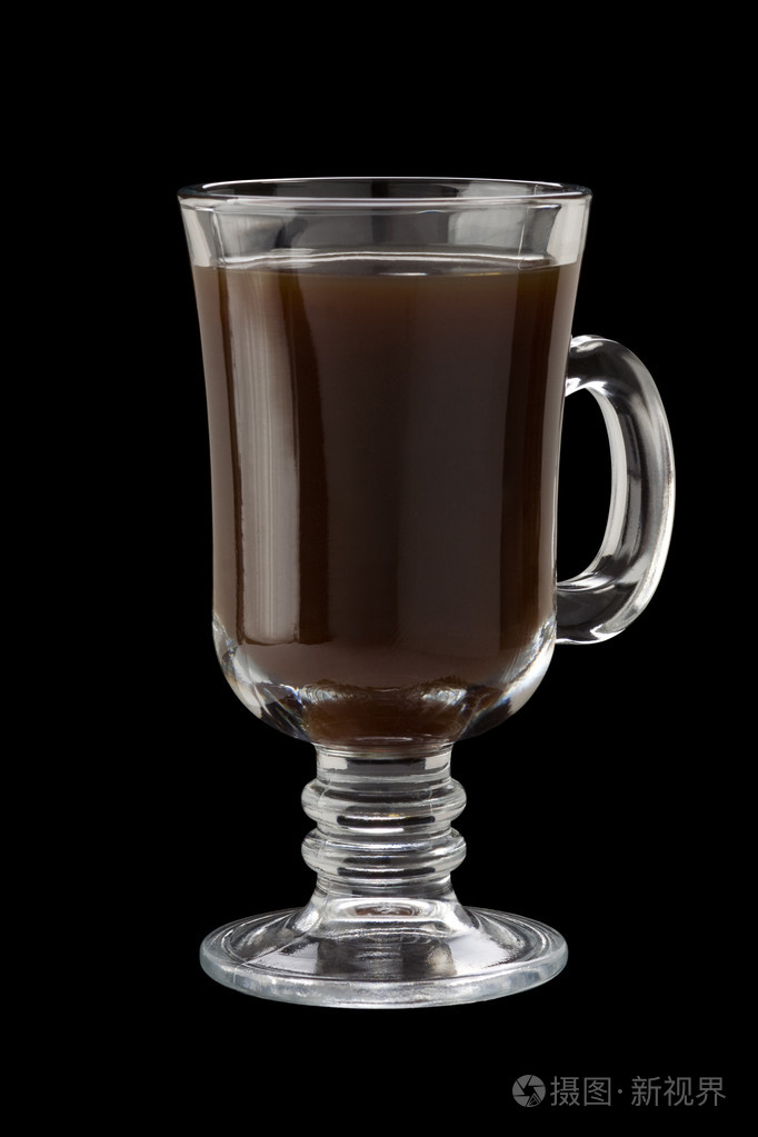 玻璃杯黑咖啡